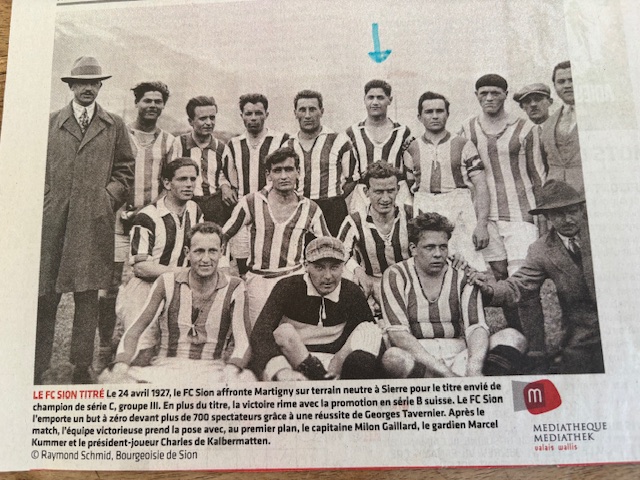 Recorte fotográfico de Georges Tavernier con el FC Sion