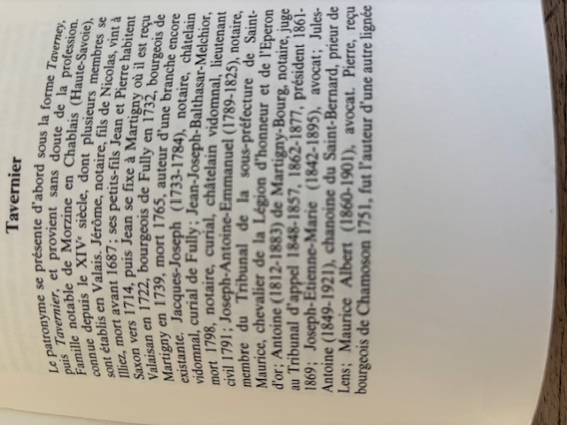 Página de historia de la familia Tavernier